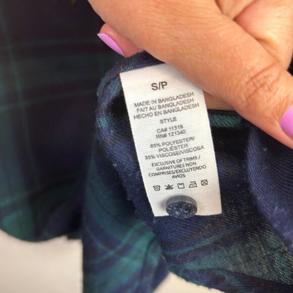 Green hooded flannel size small - Picture 5 of 6